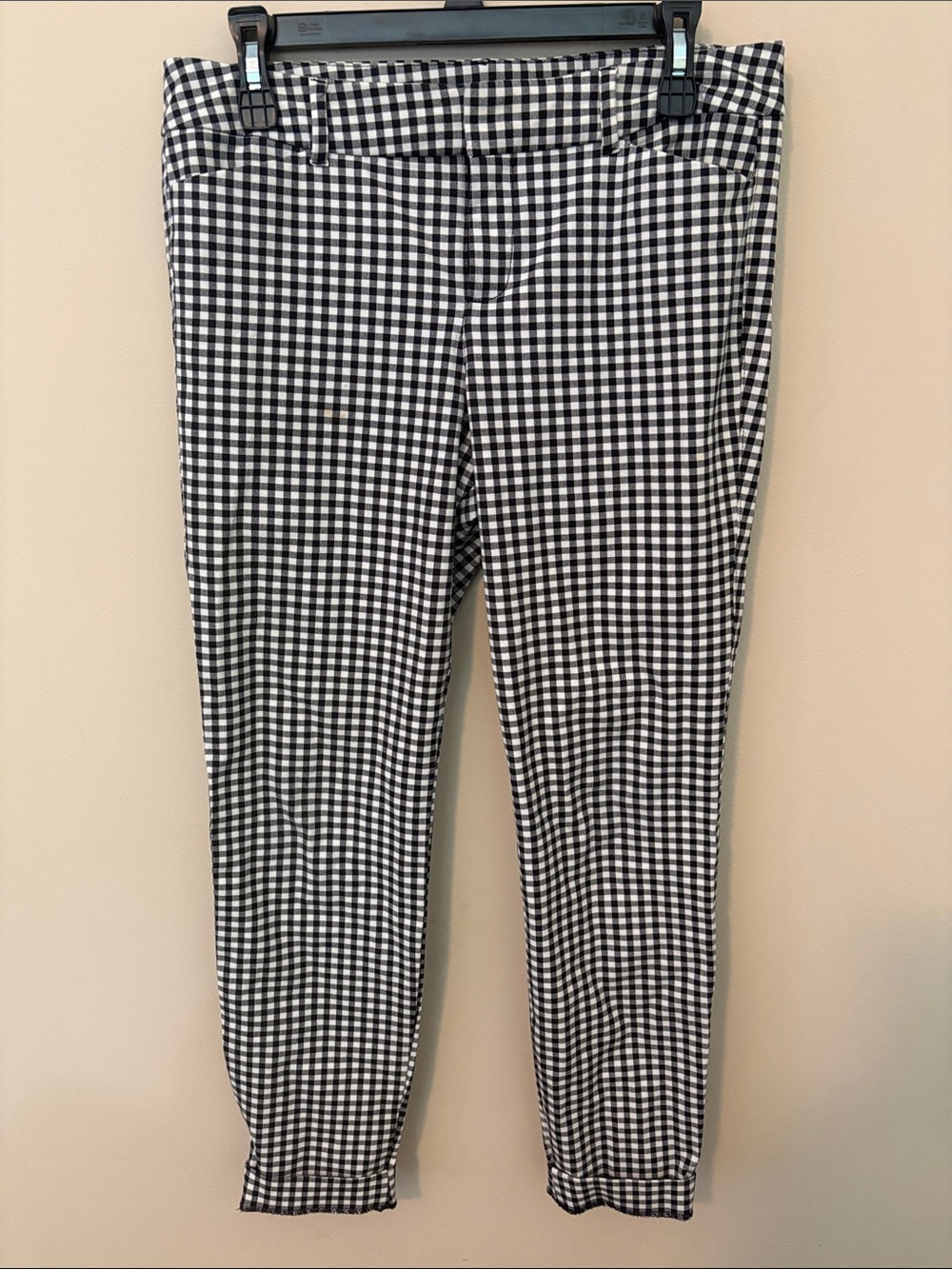 Old Navy Black & White Gingham Ankle Pants